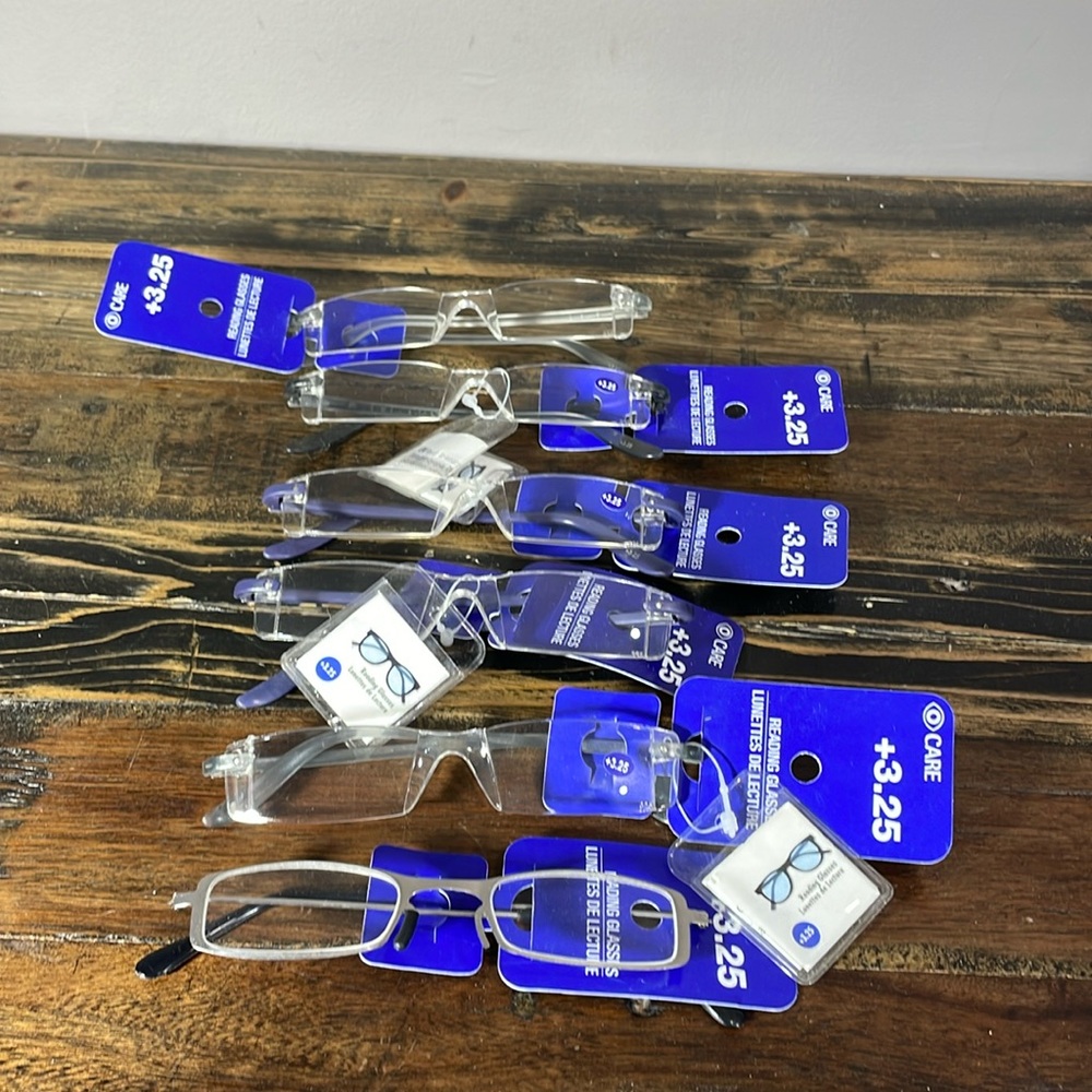 6 pairs of new reading glasses +3.25